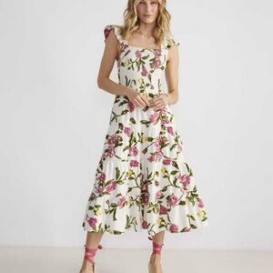 Vineyard Vines X Kentucky Derby Dress With Pink And Yellow Roses. XS Stretchy